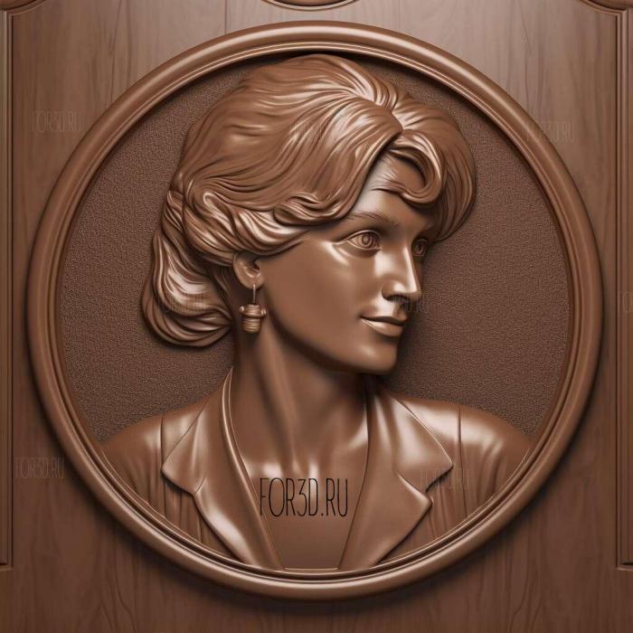 Princess Diana 3 stl model for CNC